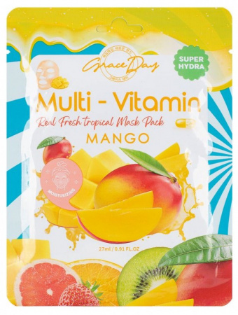 Grace Day Тканевая Маска Multi-Vitamin Real Fresh Tropical Mask Pack 27Ml  Mango 1 Шт