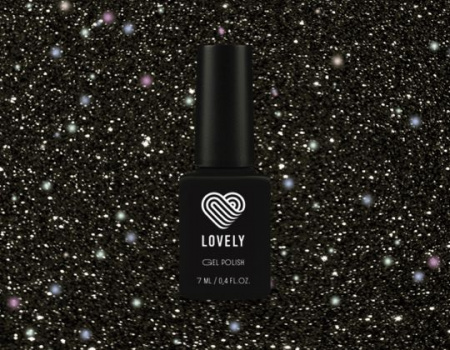 Гель-лак со светоотражающими частицами Lovely, коллекция "Jewel", оттенок черного бриллианта,7 ml