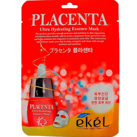 Ekel Тканевая Маска Ultra Hydrating Essence Placenta Mask 25Ml 1 Шт