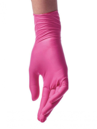Перчатки Pink VINIL/NITRILE BLEND GLOVES  нитрило-виниловые (100 штук) размер М