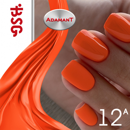 BSG цветной жёсткий гель-лак adamant №12а - оранжевый неон (8 мл)