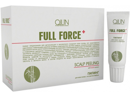 OLLIN FULL FORCE Пилинг для очищения кожи головы с экстрактом бамбука 10 шт по 15 мл
