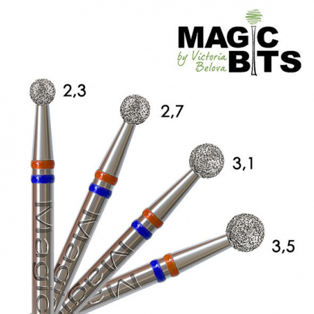 Magic bits алмазный шары средне-мягкого абразива 2,3 мм (натуральный алмаз) средне-мягкий