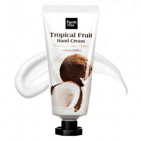 Farmstay Крем Для Рук Tropical Fruit Hand Cream 50Ml (Coconut & Shea Butter)