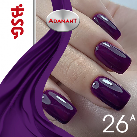 BSG Цветной Жёсткий Гель-Лак Adamant №26А - Фиолетовый Ирис (8 Мл)