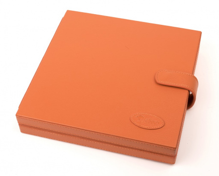 Футляр для ножниц кожаный оранжевый Ginko (7 слотов)