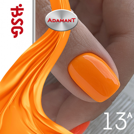 BSG цветной жёсткий гель-лак adamant №13а - апельсиновый неон (8 мл)