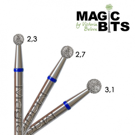 Magic bits алмазные шары среднего абразива 2,3 мм (натуральный алмаз) средний