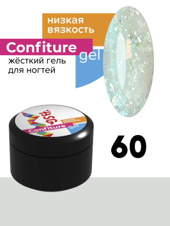 BSG жёсткий гель для наращивания confiture №60 низкая вязкость - молочный неплотный с крупными холодными кристаллами (13 г)