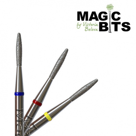Magic bits алмазное пламя 1.8 мм круглый кончик (натуральный алмаз) средне-мягкий
